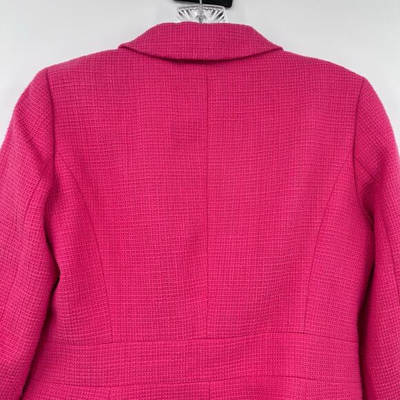 NWT Talbots Full Zip Blazer Suit Jacket Pink Office Bright Career Womens Size 4P - Picture 11 of 13